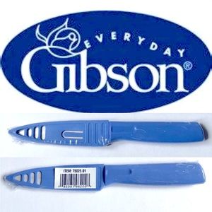 3/$15 NEW GIBSON 3.5" Paring Knife with Sheath Stainless Steel, 1 BLUE Knife